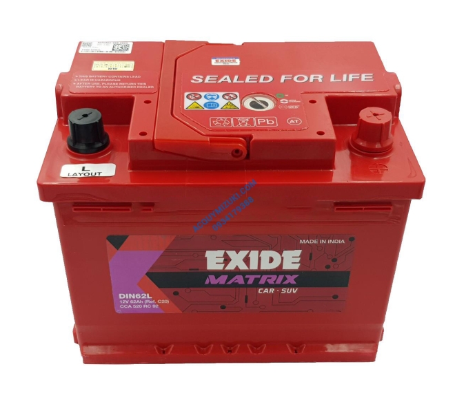 Bình ắc quy EXIDE DIN62L (12V-62AH)