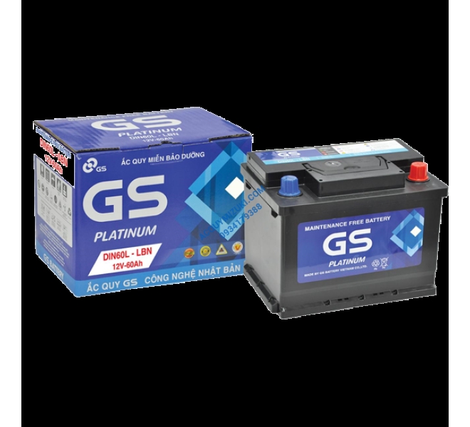 Bình ắc quy GS MF DIN60L-LBN (12V-60AH)