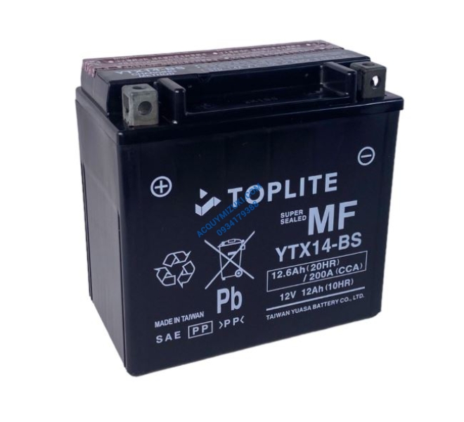Bình ắc quy TOPLITE YTX14-BS 12V 12AH CCA 200A