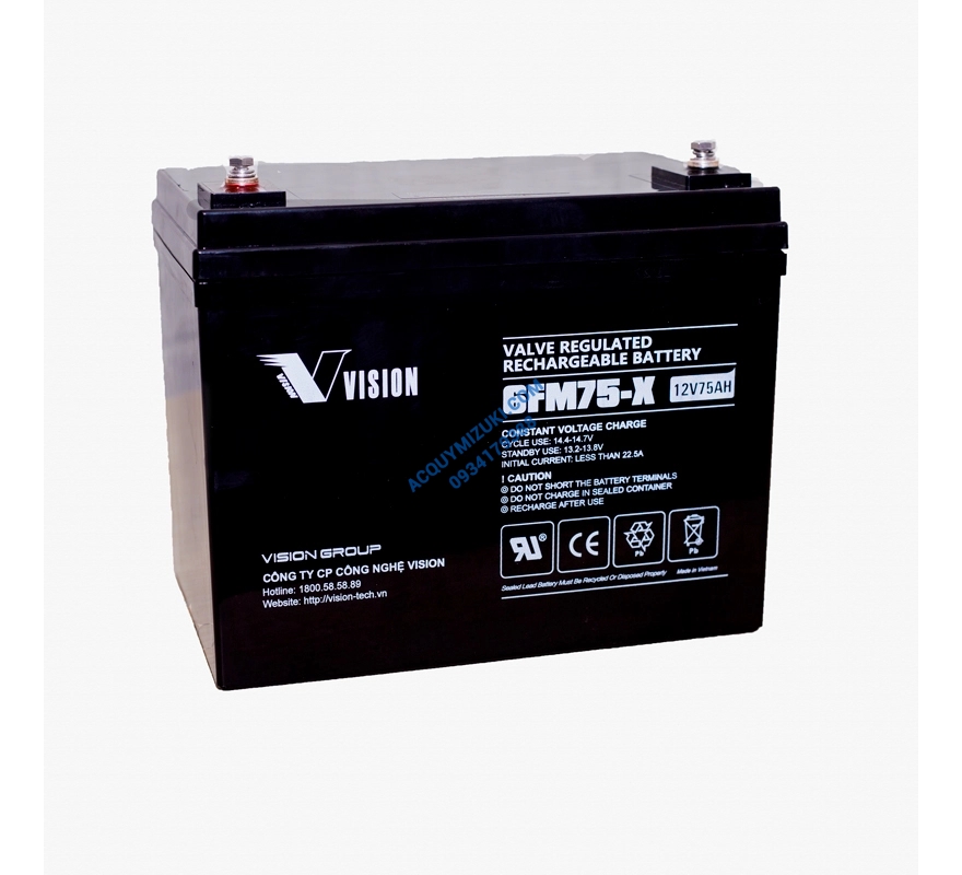 Bình ắc quy Vision 6FM75-X (12V-75AH)