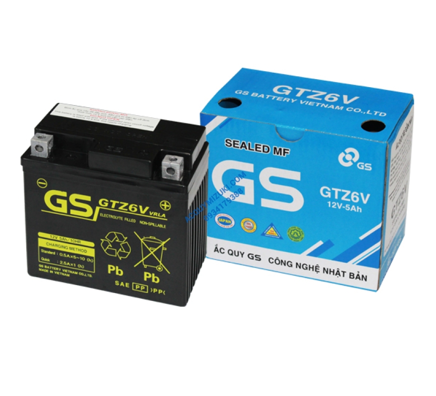 Bình ắc quy GS MF GTZ6V 12V 5AH
