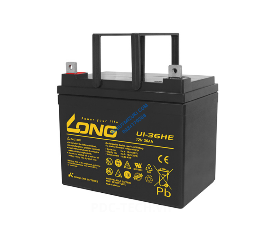 Bình ắc quy LONG UI-36HE, F4-M6 12V 36AH