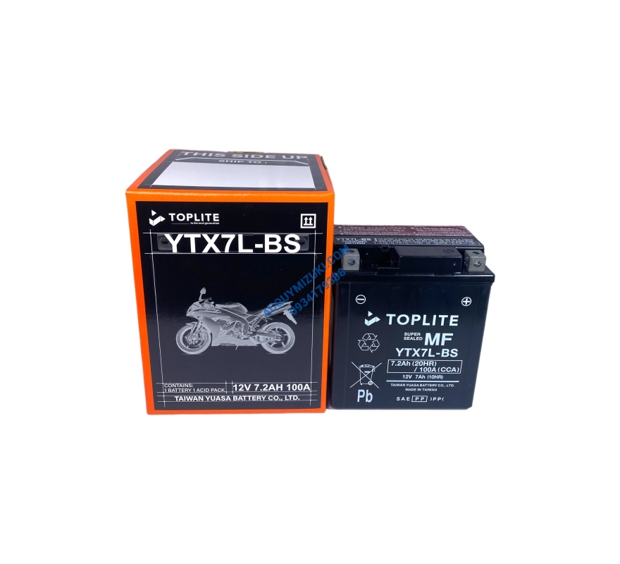 Bình ắc quy TOPLITE YTX7L-BS 12V 7AH CCA 105A